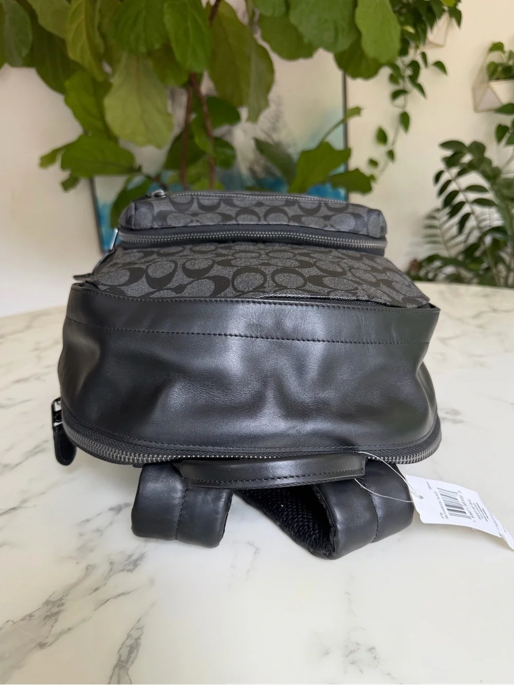 NWT Coach West Backpack In Signature Canvas & Leather Charcoal / Black 2736